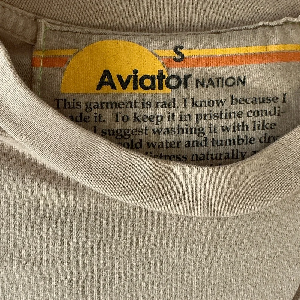 Aviator Nation Beige Tee - Picture 2 of 3